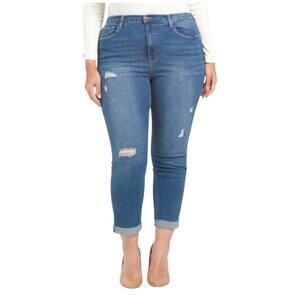 NANETTE Women’s Jolie Super High Rise Straight Distressed Jean size 10